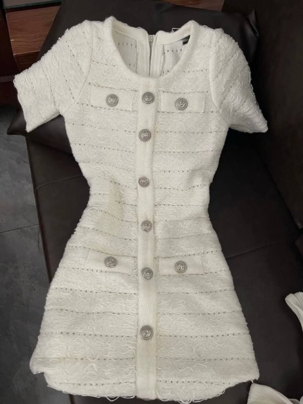 White Knit Mini Dress
